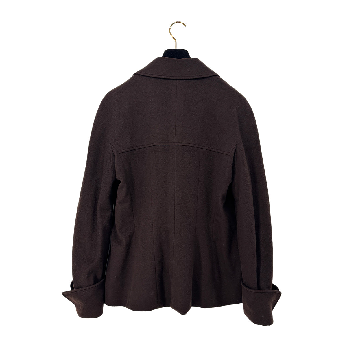 CHANEL VINTAGE COCO BUTTON JACKET BROWN CASHMERE 44 98A RTW 90286194