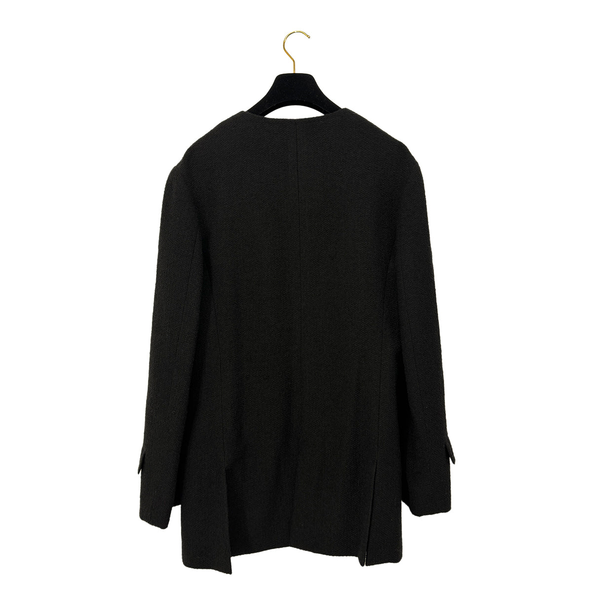 CHANEL VINTAGE COCO BUTTON JACKET BLACK WOOL 44 98A RTW 90286195