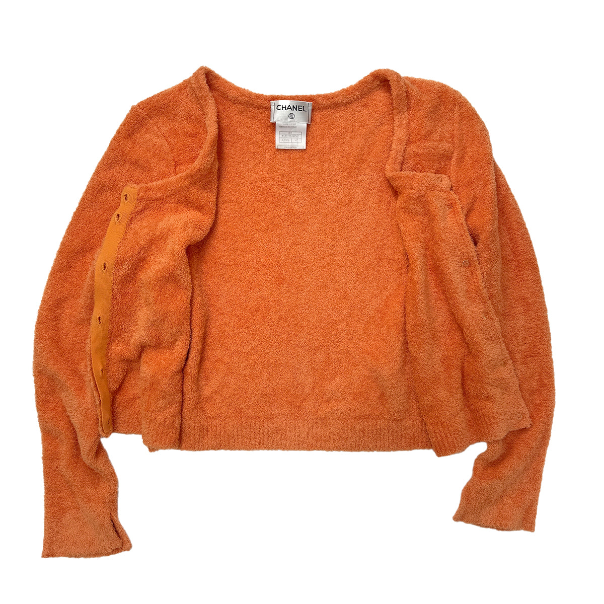 CHANEL VINTAGE CARDIGAN ORANGE COTTON 42 00T RTW 90286197