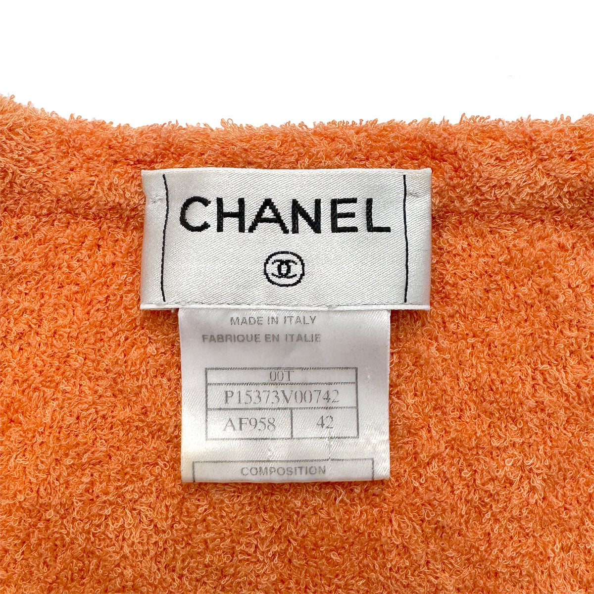 CHANEL VINTAGE CARDIGAN ORANGE COTTON 42 00T RTW 90286197
