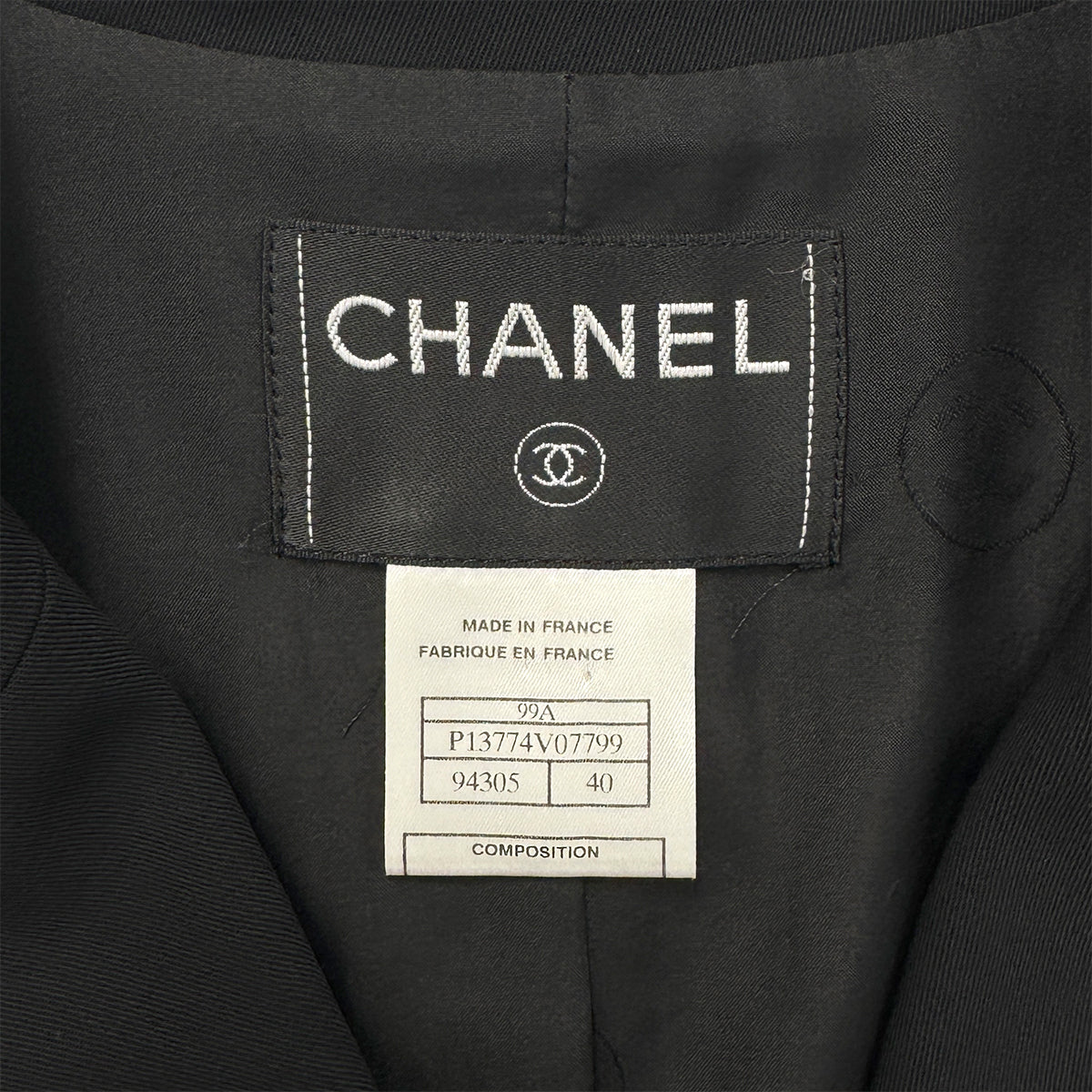 CHANEL VINTAGE JACKET PANTS SET BLACK WOOL 40 99A RTW 90286201