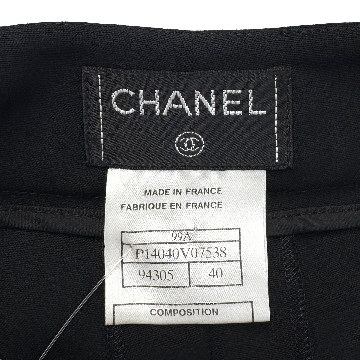 CHANEL VINTAGE JACKET PANTS SET BLACK WOOL 40 99A RTW 90286201