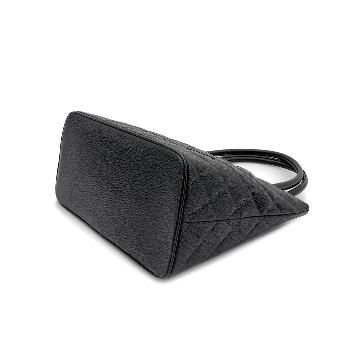 CHANEL VINTAGE MEDALLION TOTE BAG BLACK CAVIAR SKIN 90286569