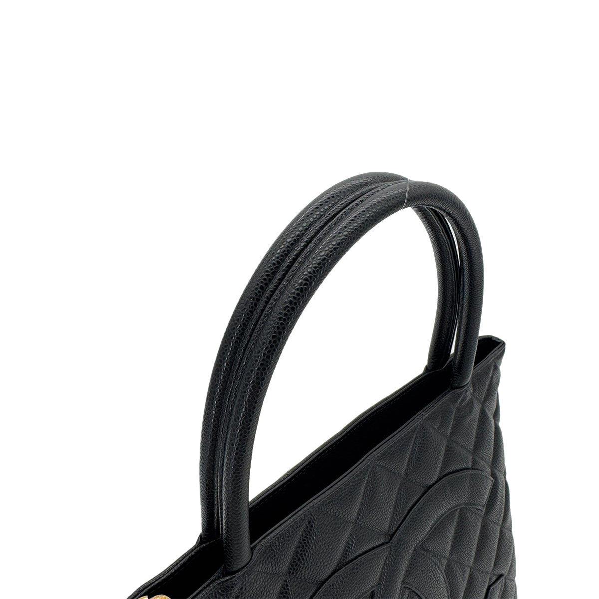 CHANEL VINTAGE MEDALLION TOTE BAG BLACK CAVIAR SKIN 90286569