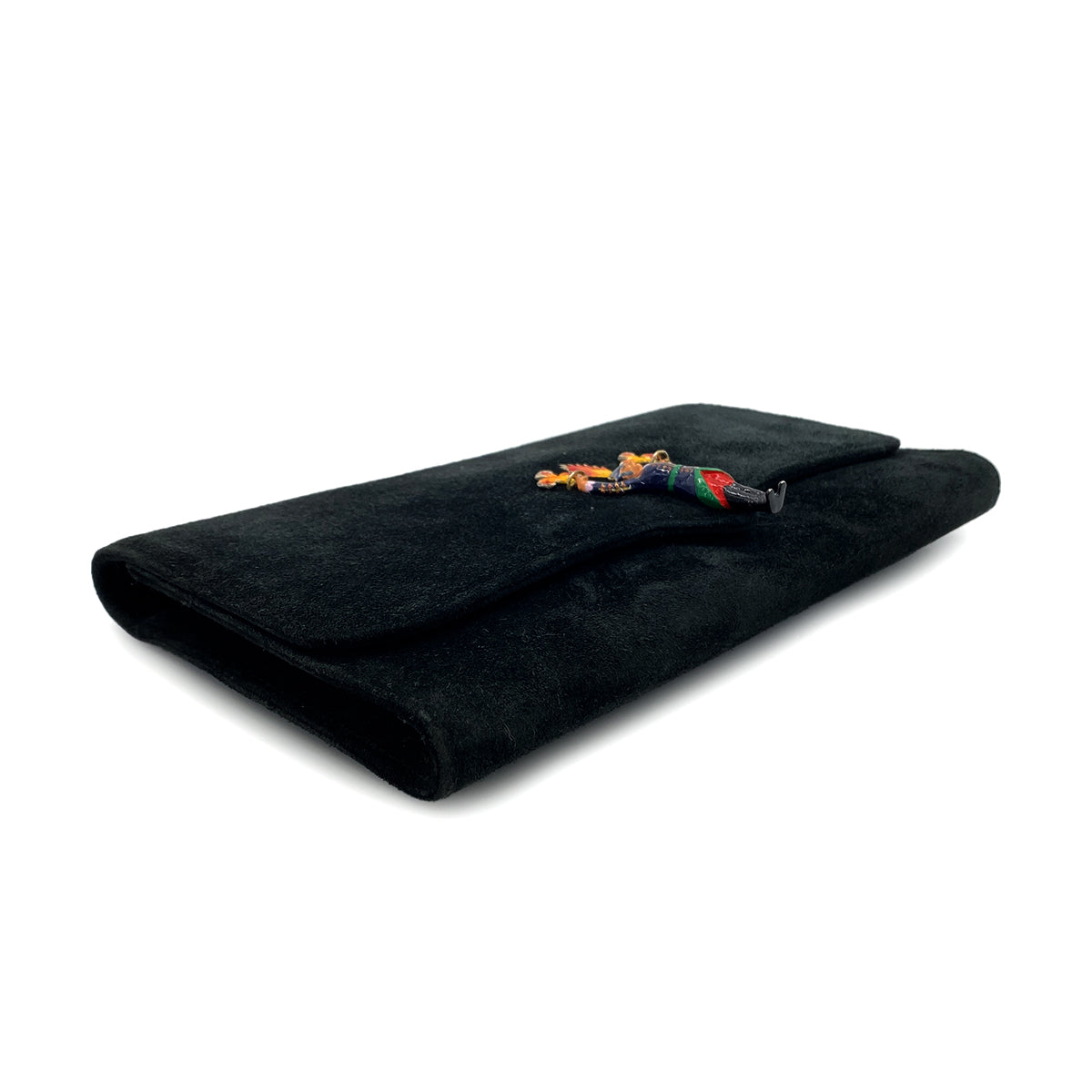 HERMES CLUTCH BAG BLACK DEBRIS 〇Q 90286572