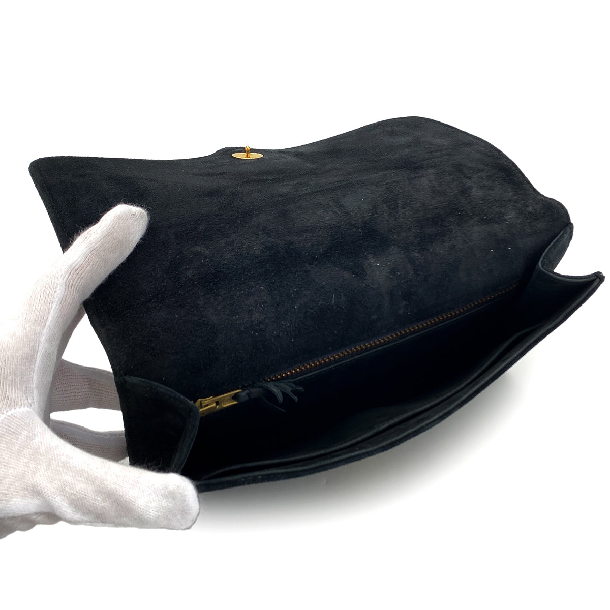 HERMES CLUTCH BAG BLACK DEBRIS 〇Q 90286572