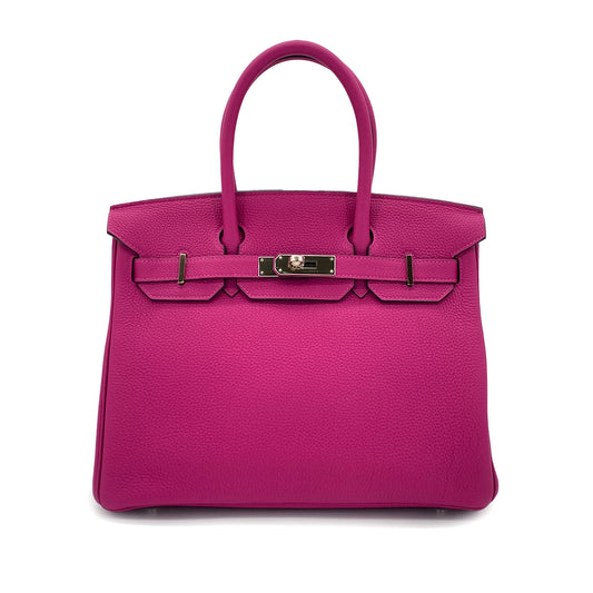 HERMES BIRKIN 30 ROSE PURPLE TOGO HAND BAG C SHW 90286579