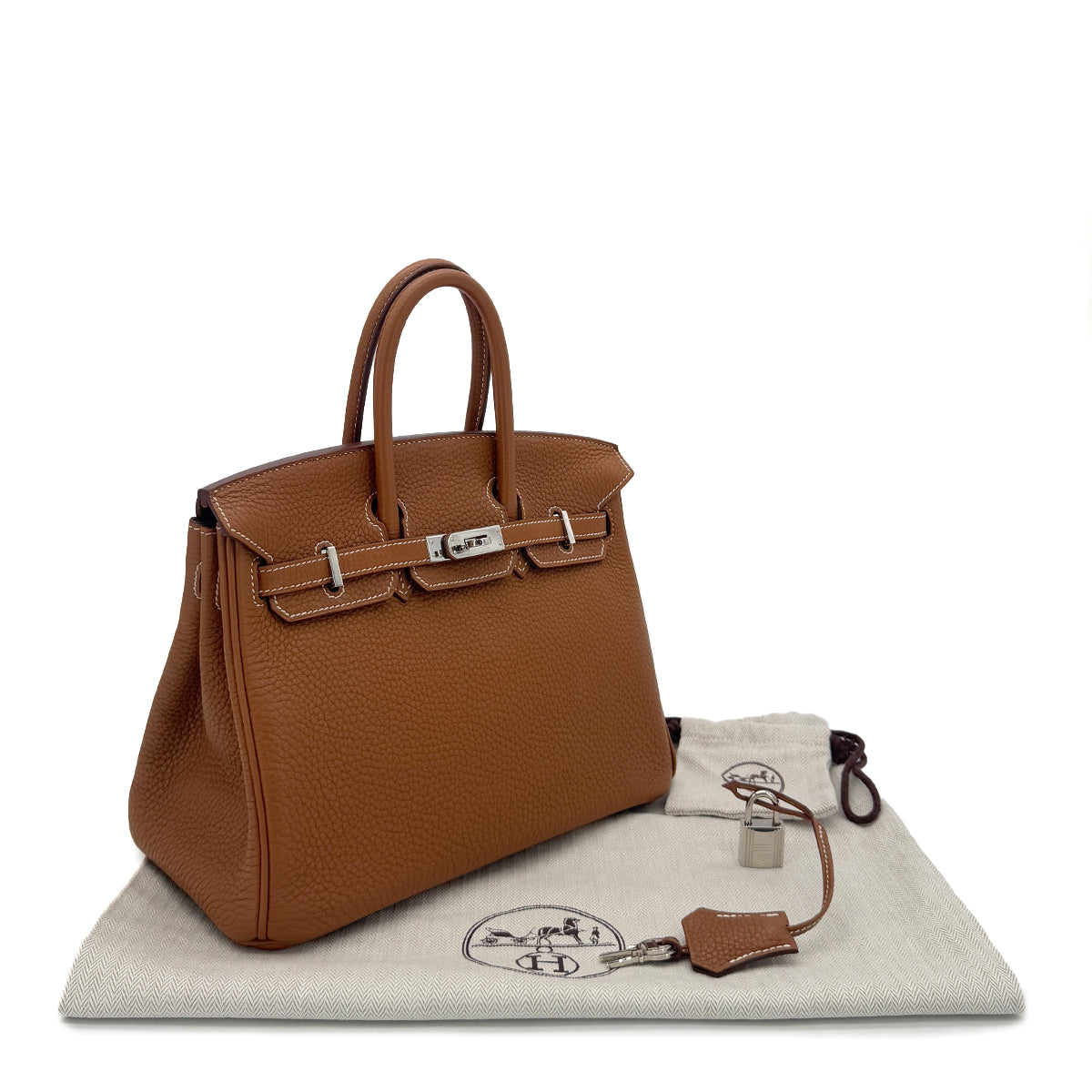 HERMES BIRKIN 25 GOLD TOGO HAND BAG □P SHW 90286580