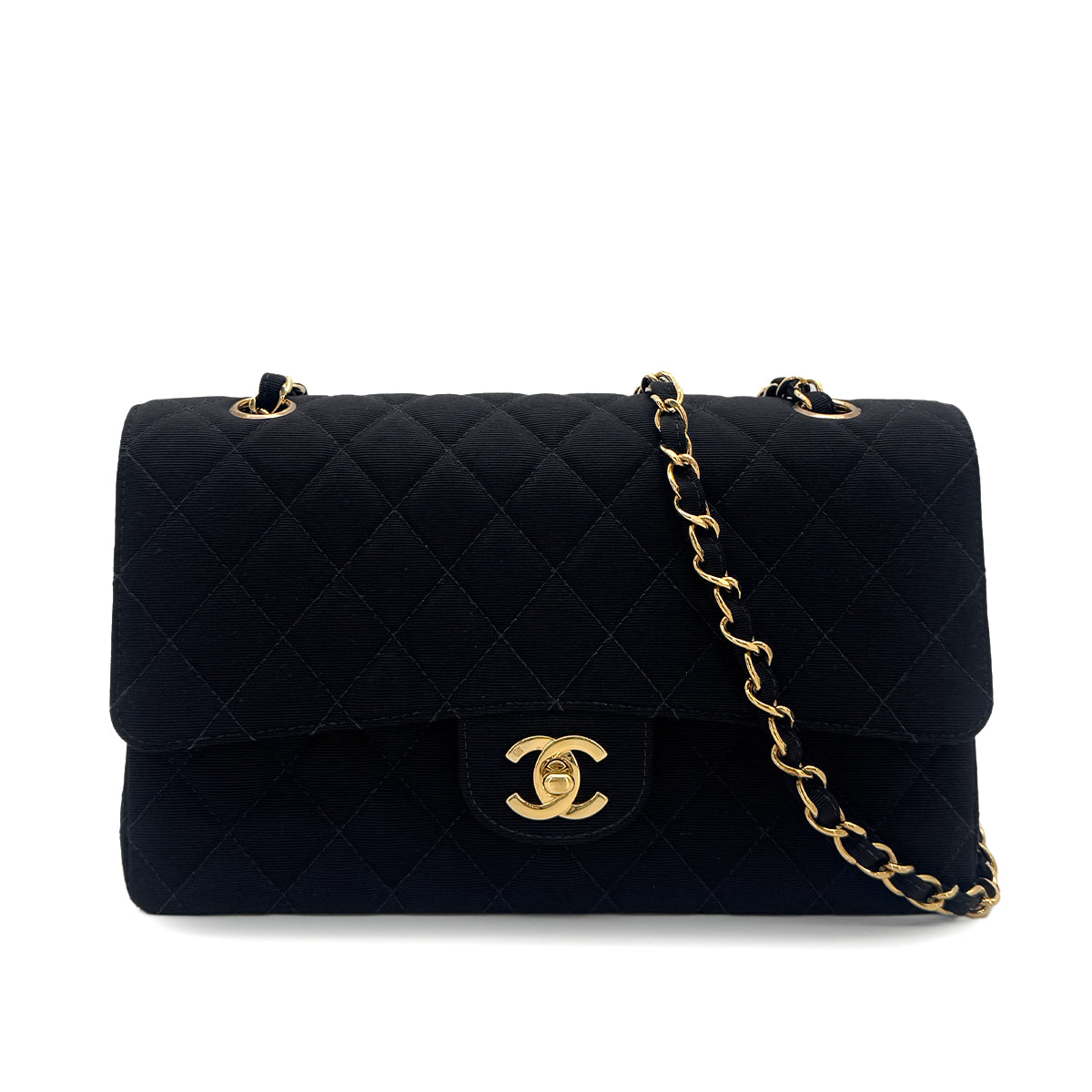 CHANEL VINTAGE MATELASSE CHAIN SHOULDER BAG BLACK CANVAS 90286586