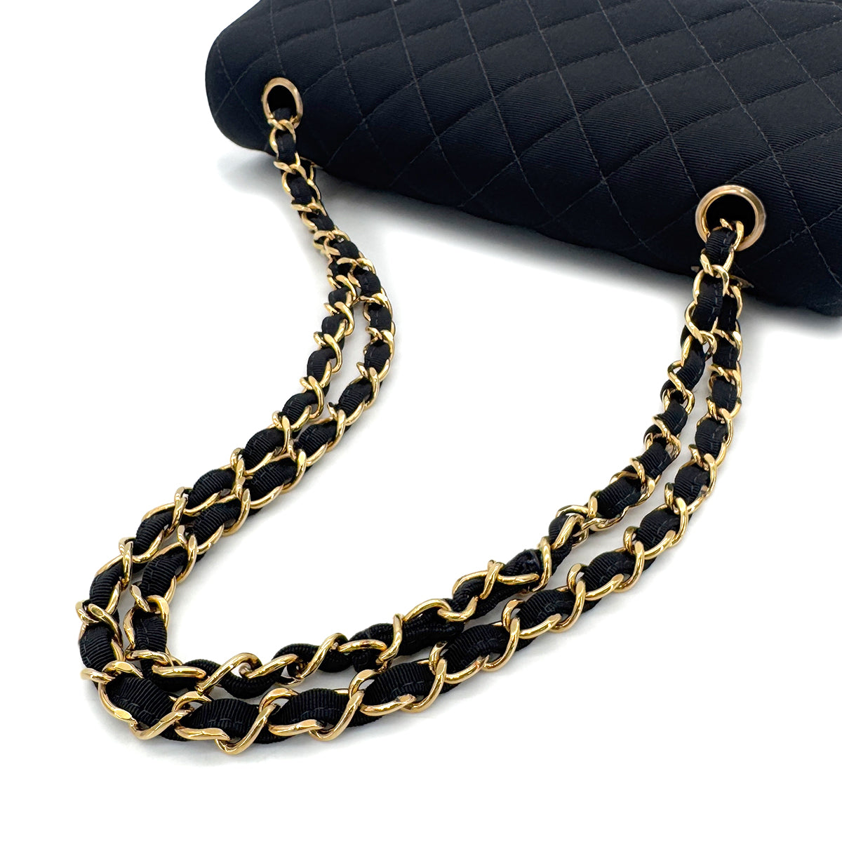 CHANEL VINTAGE MATELASSE CHAIN SHOULDER BAG BLACK CANVAS 90286586