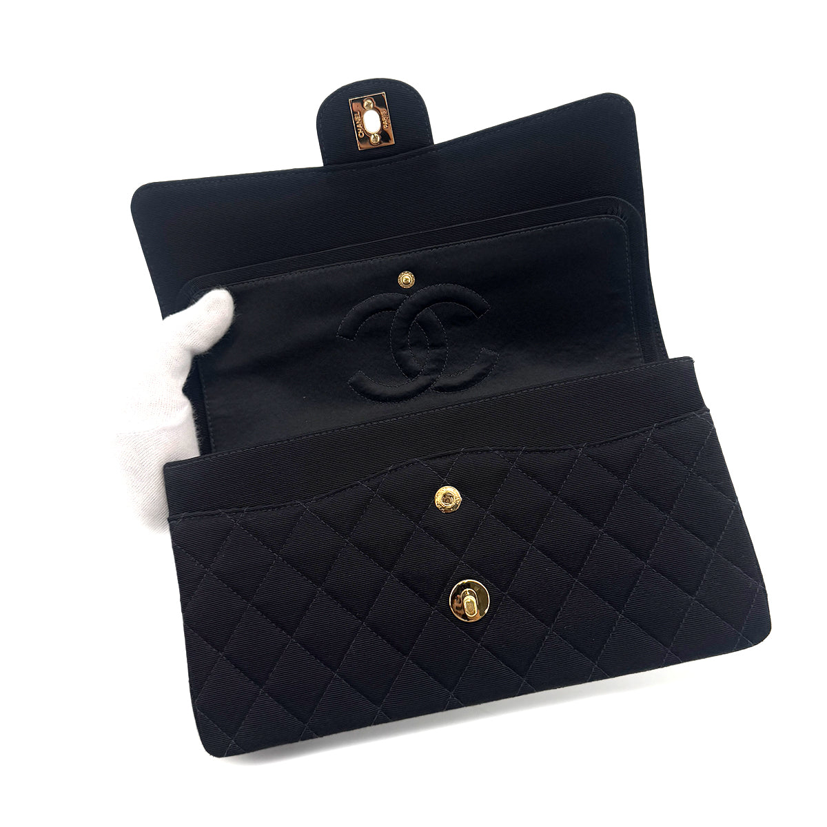 CHANEL VINTAGE MATELASSE CHAIN SHOULDER BAG BLACK CANVAS 90286586