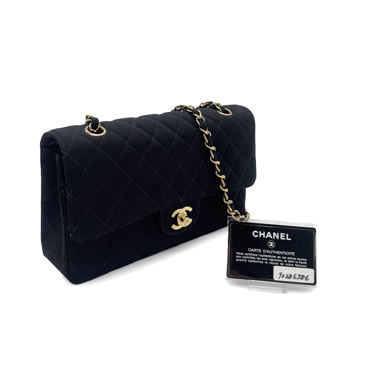 CHANEL VINTAGE MATELASSE CHAIN SHOULDER BAG BLACK CANVAS 90286586