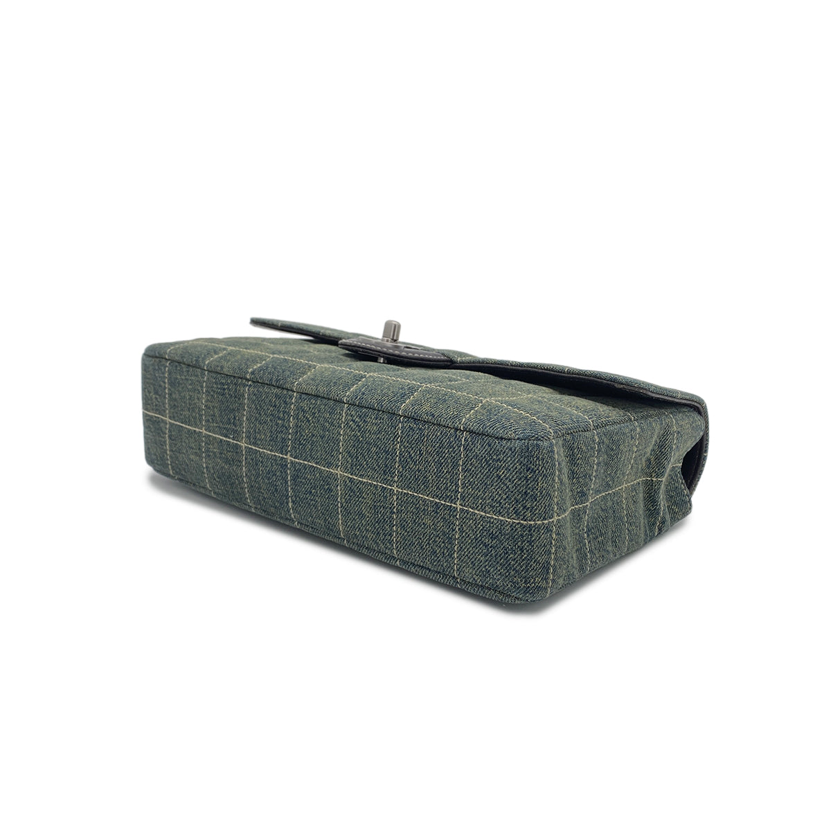 CHANEL VINTAGE CHOCOLATE BAR CHAIN SHOULDER BAG BLUE DENIM 90286635