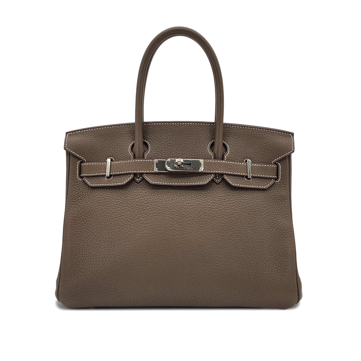 HERMES BIRKIN 30 ETOUPE TAURILLON CLEMENCE HAND BAG □R SHW 90286856