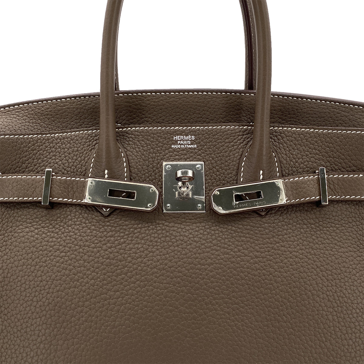 HERMES BIRKIN 30 ETOUPE TAURILLON CLEMENCE HAND BAG □R SHW 90286856