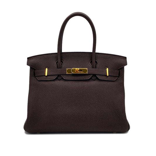 HERMES BIRKIN 30 CHOCOLAT TOGO HAND BAG □N GHW 90286859