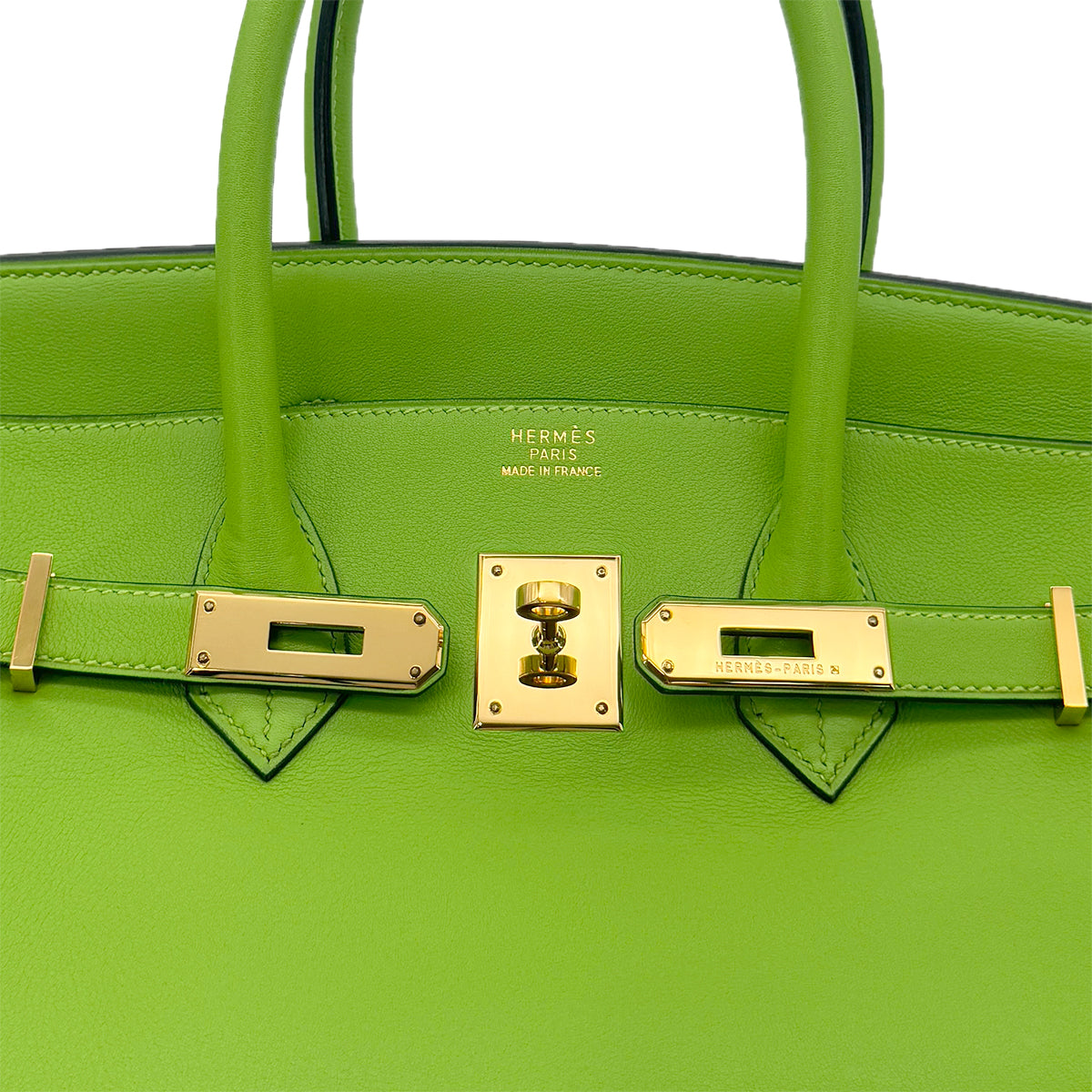 HERMES BIRKIN 35 APPLE GREEN VEAU SWIFT HAND BAG □C GHW 90286860