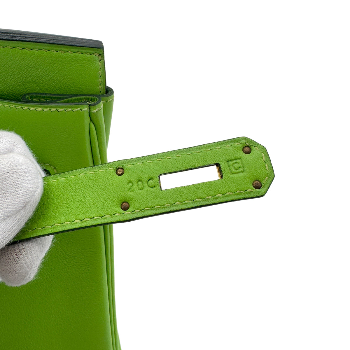 HERMES BIRKIN 35 APPLE GREEN VEAU SWIFT HAND BAG □C GHW 90286860