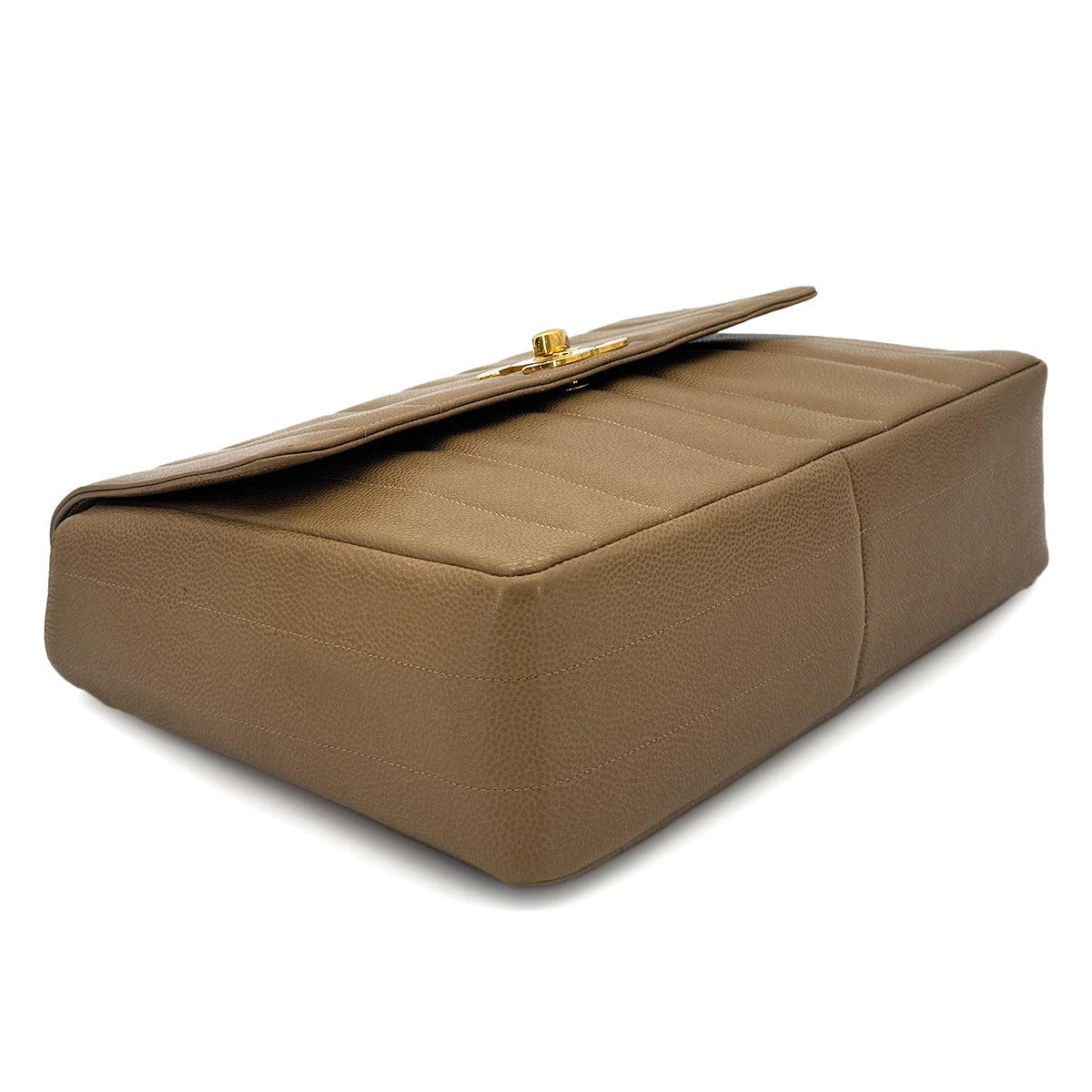 CHANEL VINTAGE MADEMOISELLE CHAIN SHOULDER BAG BROWN CAVIAR SKIN 90286861