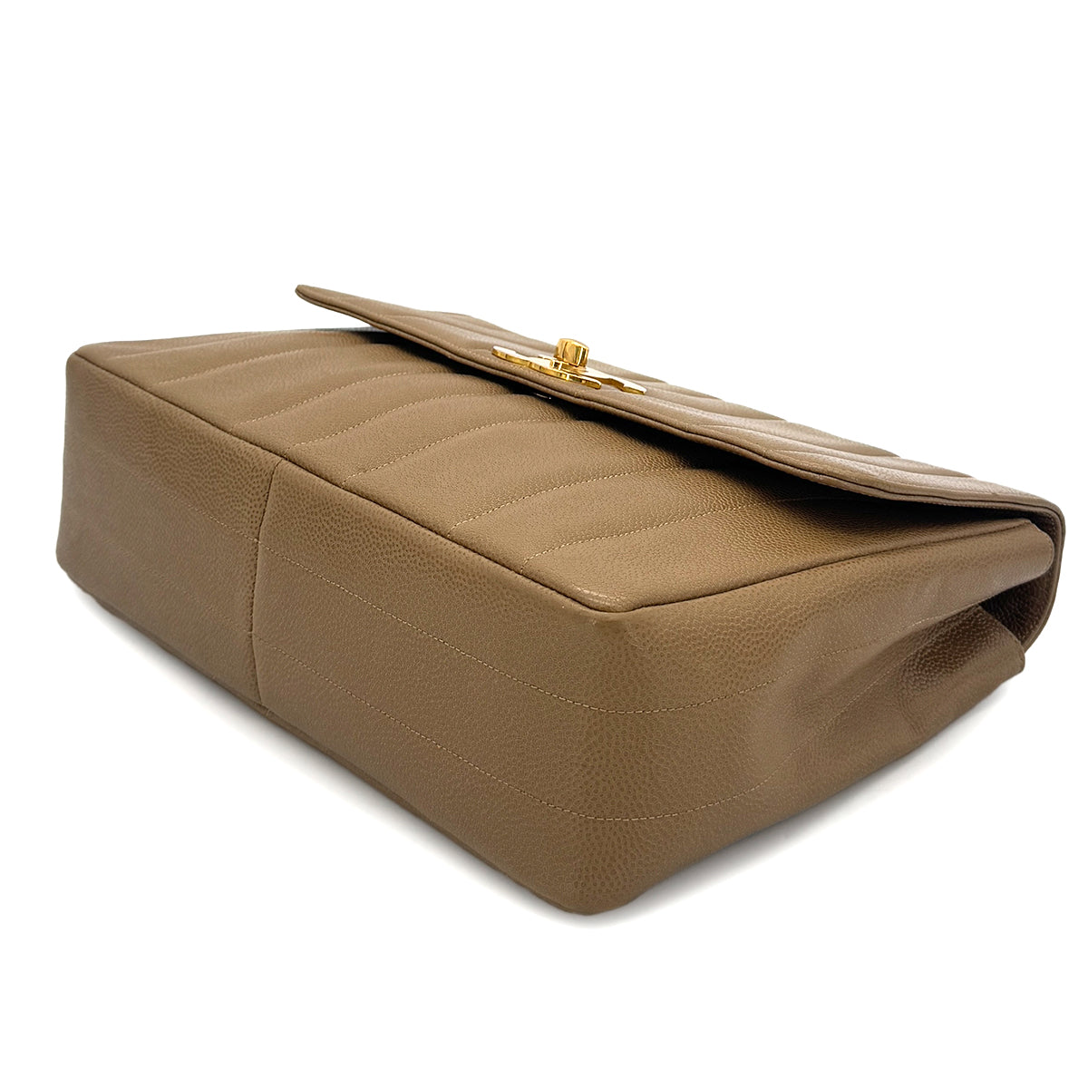 CHANEL VINTAGE MADEMOISELLE CHAIN SHOULDER BAG BROWN CAVIAR SKIN 90286861