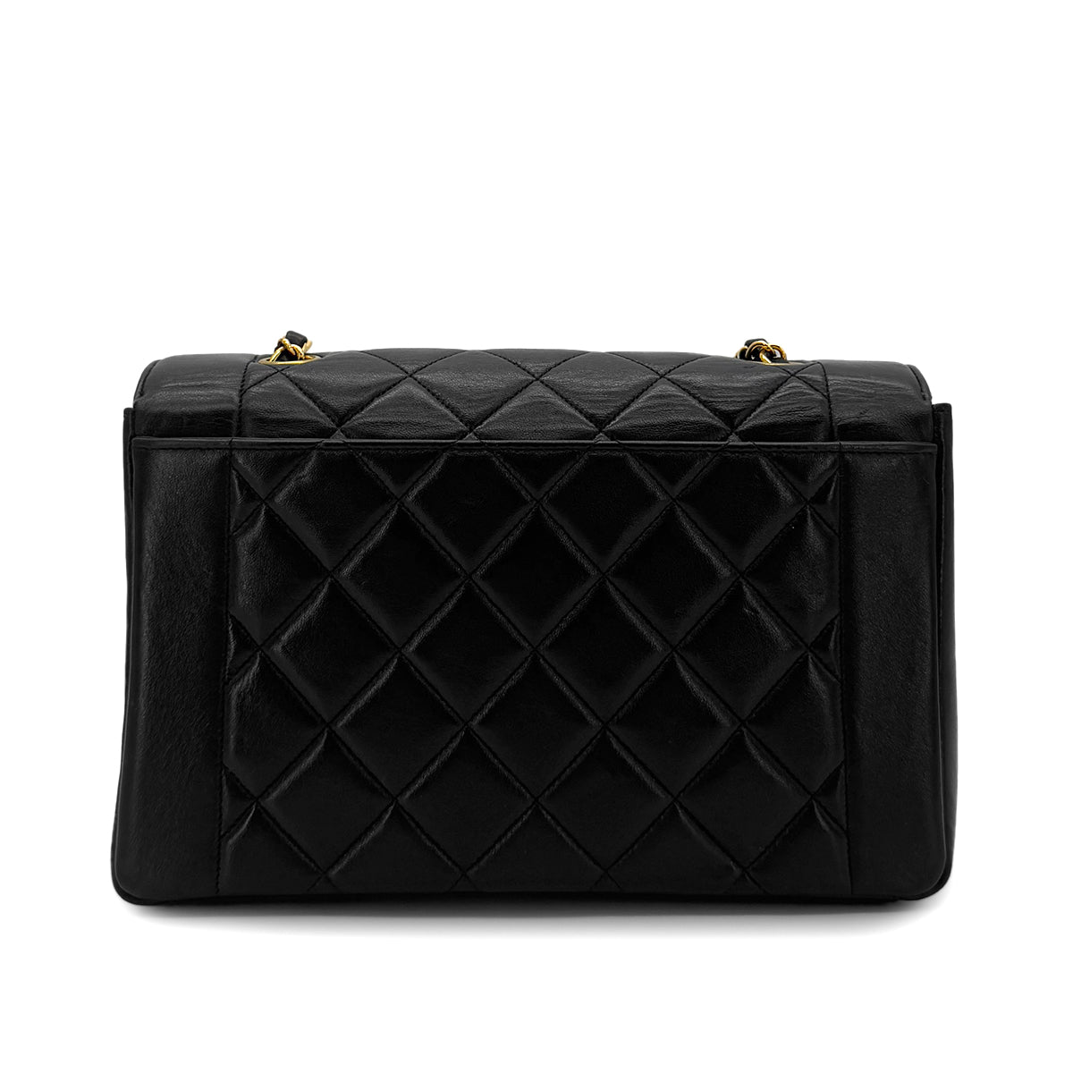 CHANEL VINTAGE MATELASSE CHAIN SHOULDER BAG BLACK LAMB SKIN 90286874