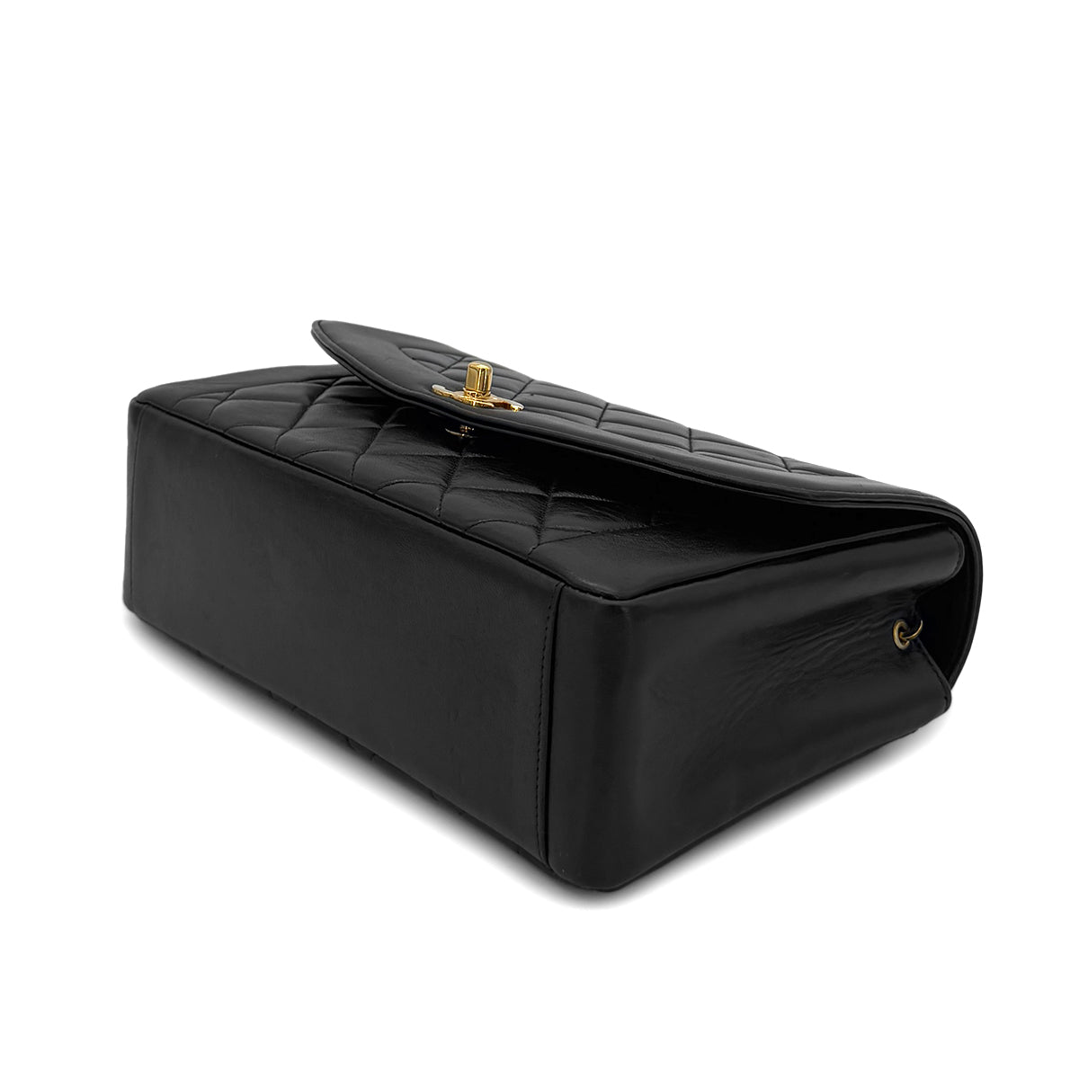 CHANEL VINTAGE MATELASSE CHAIN SHOULDER BAG BLACK LAMB SKIN 90286874