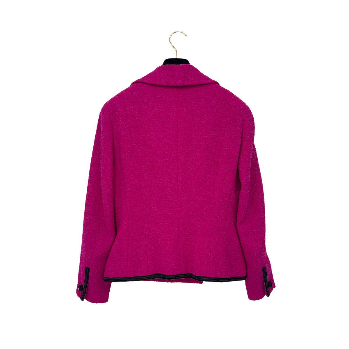 CHANEL VINTAGE COCO BUTTON TWEED JACKET PINK WOOL 36 RTW 90286878