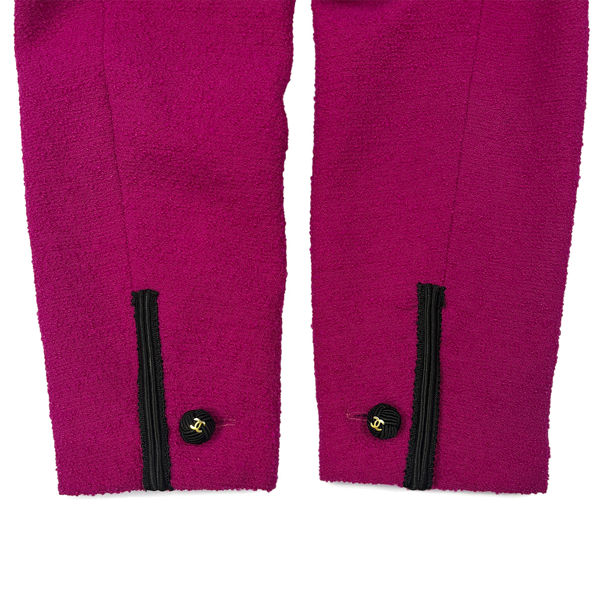 CHANEL VINTAGE COCO BUTTON TWEED JACKET PINK WOOL 36 RTW 90286878