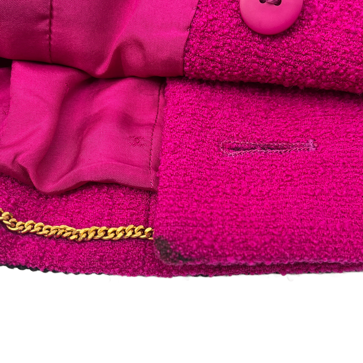 CHANEL VINTAGE COCO BUTTON TWEED JACKET PINK WOOL 36 RTW 90286878