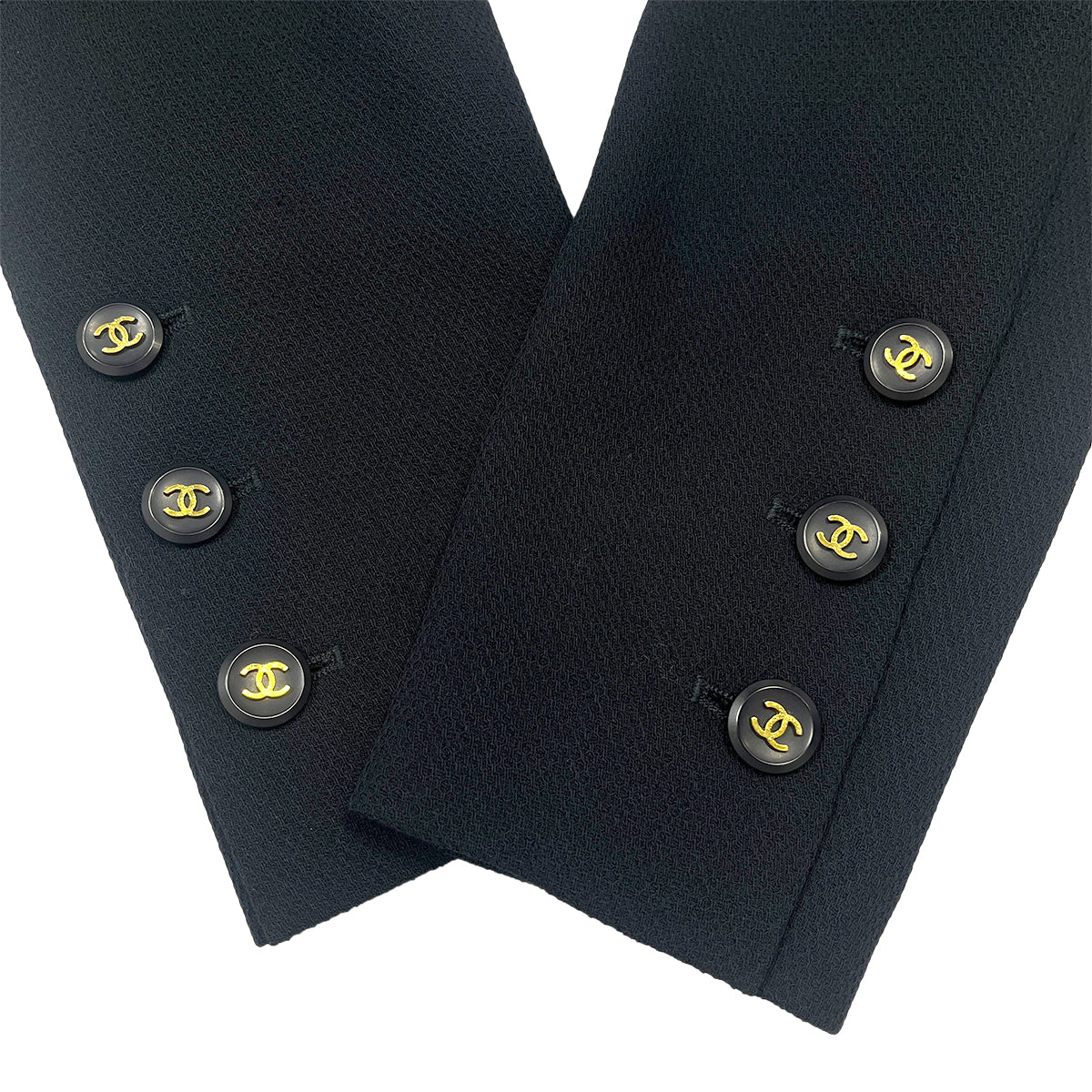 CHANEL VINTAGE COCO BUTTON FOUR POCKET WOOL JACKET BLACK 34 95P RTW 90286887