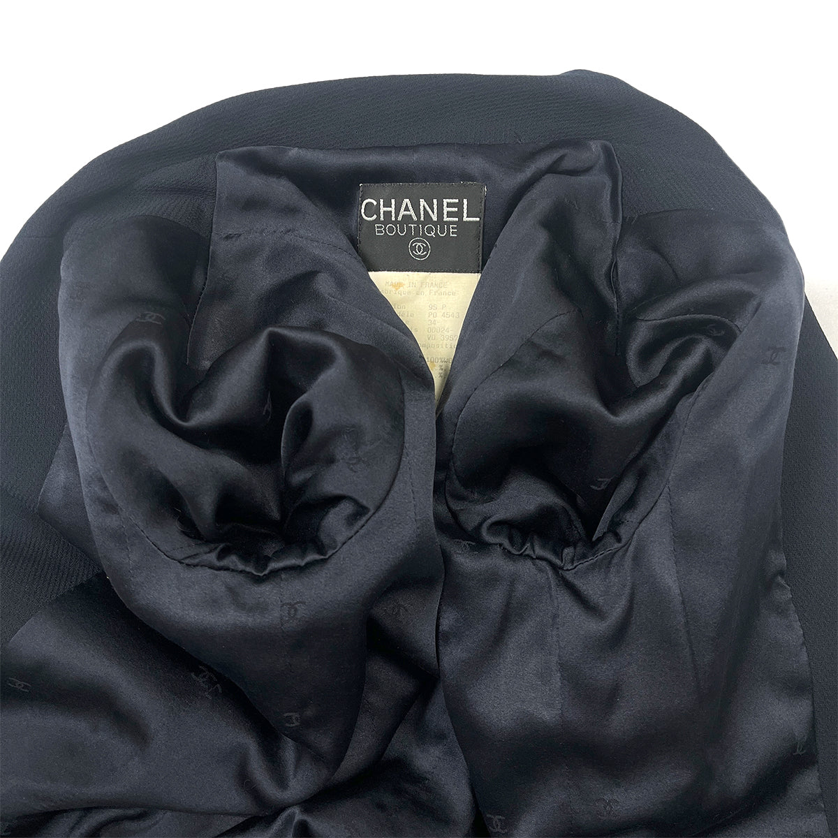 CHANEL VINTAGE COCO BUTTON FOUR POCKET WOOL JACKET BLACK 34 95P RTW 90286887