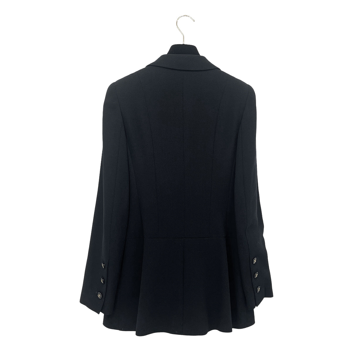 CHANEL VINTAGE COCO BUTTON FOUR POCKET WOOL JACKET BLACK 34 95P RTW 90286887