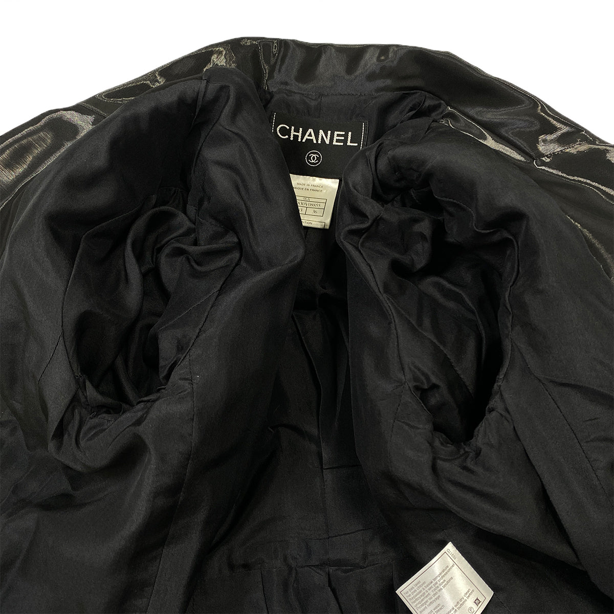 CHANEL VINTAGE COCO BUTTON JACKET BLACK ACETATE 36 00A RTW 90286888