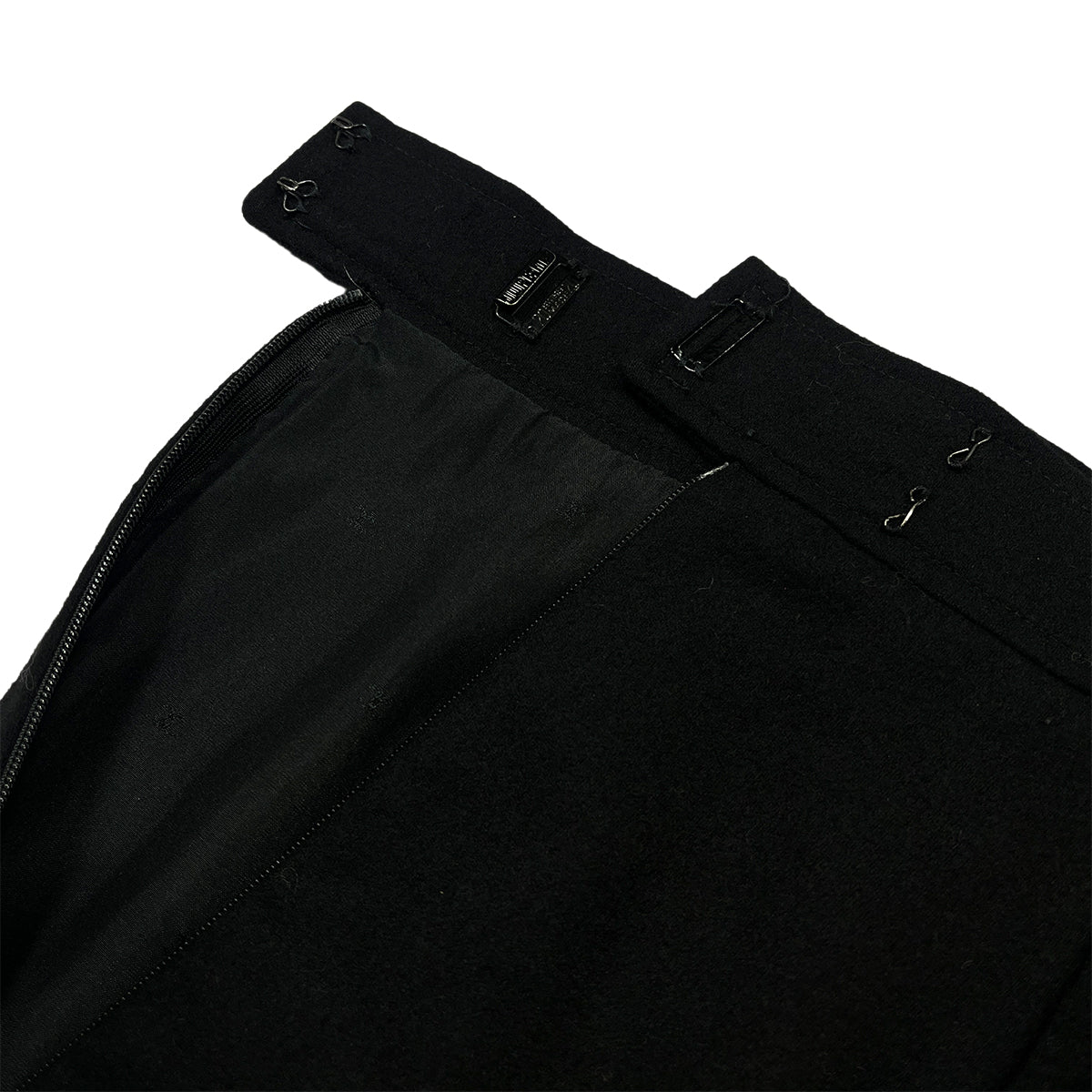 CHANEL VINTAGE COCO BUTTON PENCIL SKIRT BLACK WOOL 38 94A RTW 90286889