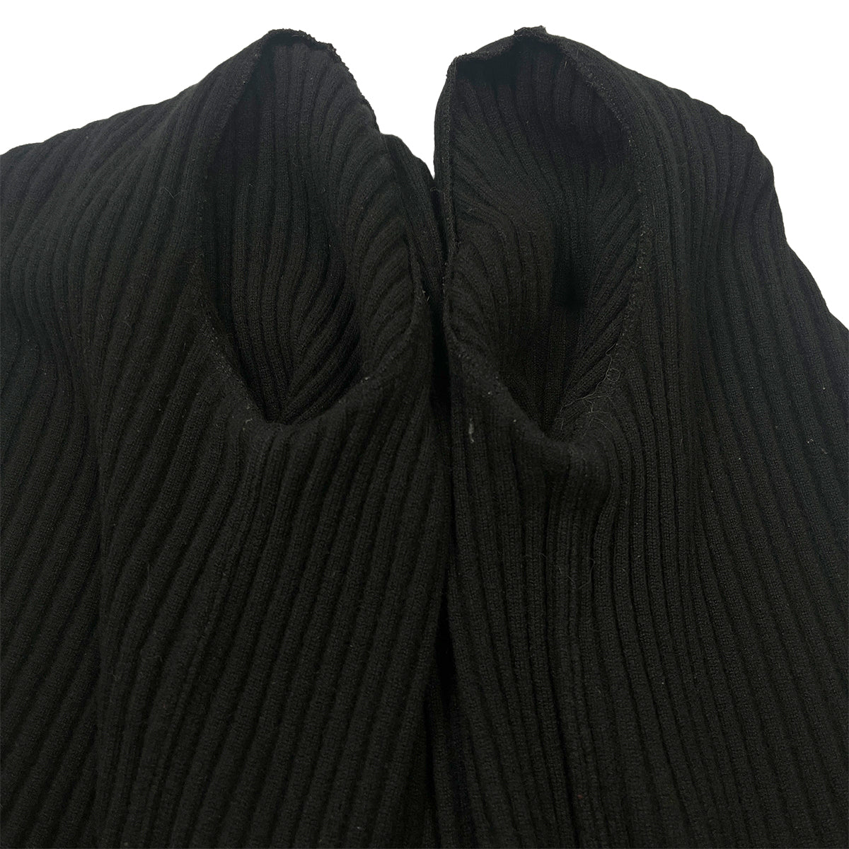 CHANEL VINTAGE COCOMARK LOGO PATCH ZIP LIB KNIT TOPS BLACK CASHMERE 44 96A RTW 90286890