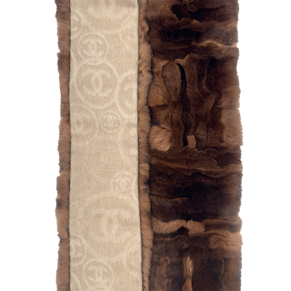 CHANEL OLYLAG WINTER SCARF COCOMARK BROWN LAPIN FUR ACCESSORY 90286897
