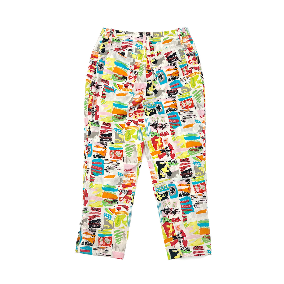 CHANEL CRUISE LINE 1997 COCO BUTTON MULTI COLOR PANTS COTTON 40 97C RTW 90286899