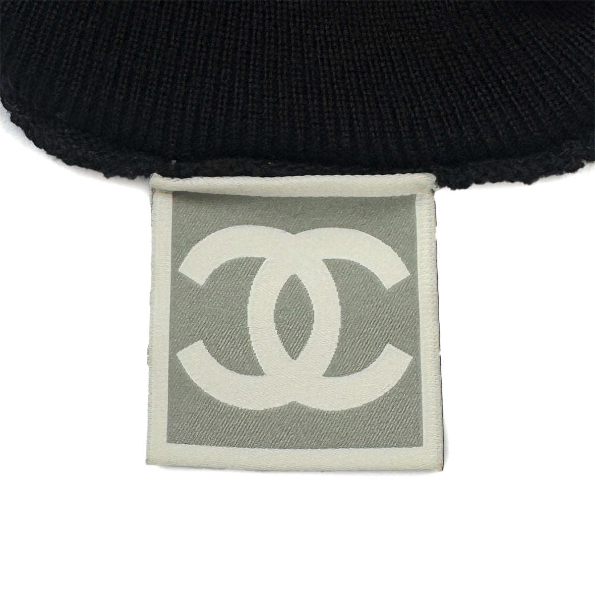 CHANEL VINTAGE COCOMARK LOGO KNIT SLEEVELESS TOPS BLACK WOOL 36 07A RTW 90286913