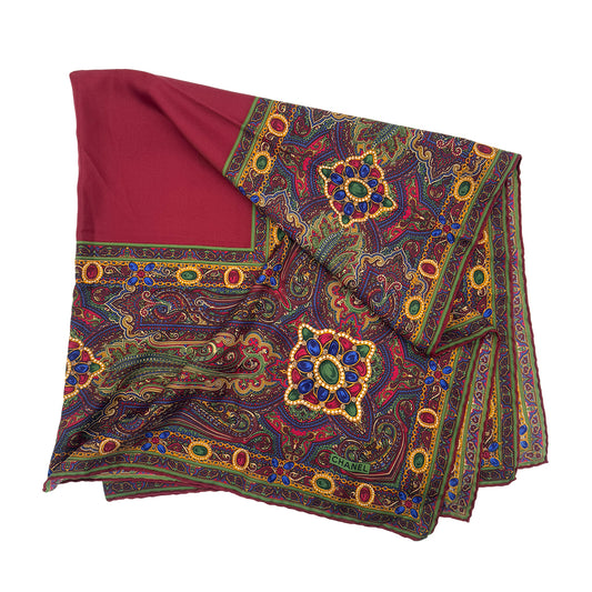 CHANEL VINTAGE SCARF GRIPOA PAISLEY PATTERN MULTICOLOR SILK 90286918