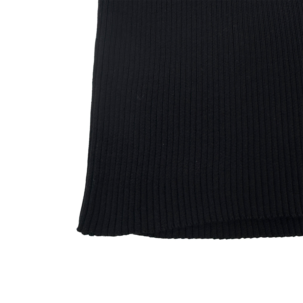 CHANEL VINTAGE COCO BUTTON SLEEVELESS RIB KNIT TOPS BLACK COTTON 36 99P RTW 90286923