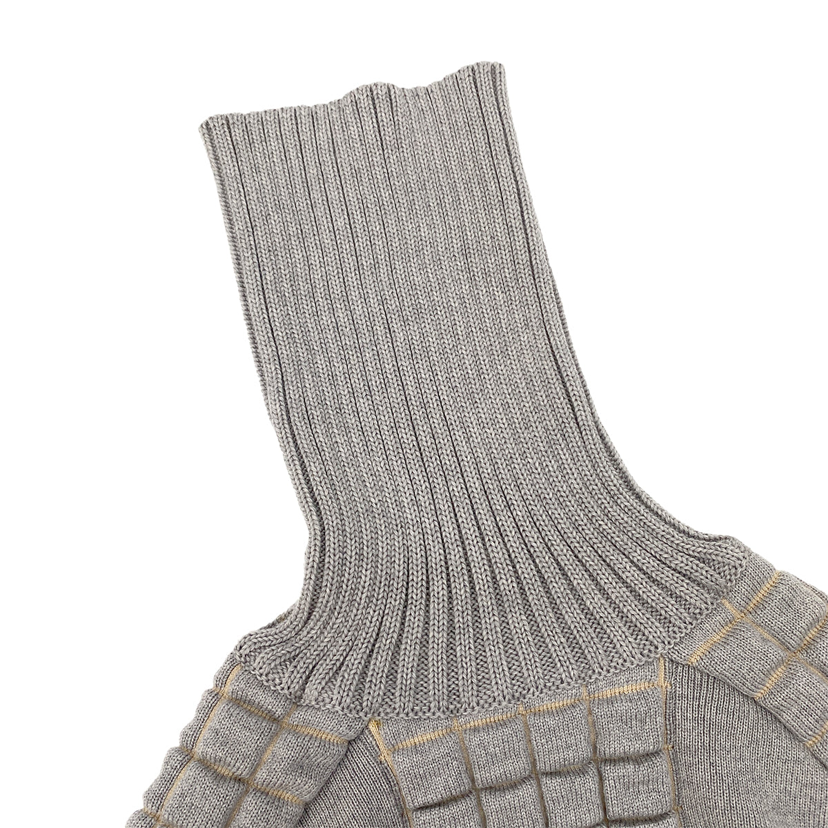 CHANEL VINTAGE COCOMARK CHOCOLATE BAR TURTLENECK KNIT GRAY WOOL 38 00A RTW 90286926