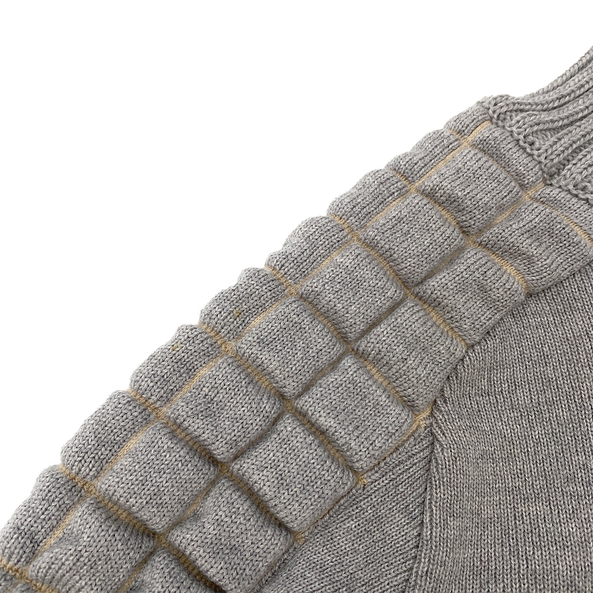 CHANEL VINTAGE COCOMARK CHOCOLATE BAR TURTLENECK KNIT GRAY WOOL 38 00A RTW 90286926