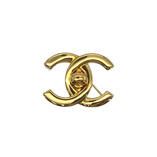 CHANEL VINTAGE COCOMARK BROOCH TURNLOCK ACCESSORY GOLD 96P 90287068