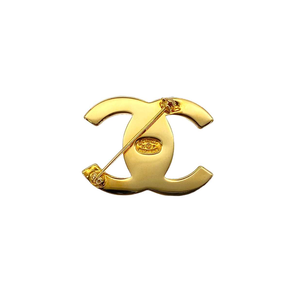 CHANEL VINTAGE COCOMARK BROOCH TURNLOCK ACCESSORY GOLD 96P 90287068
