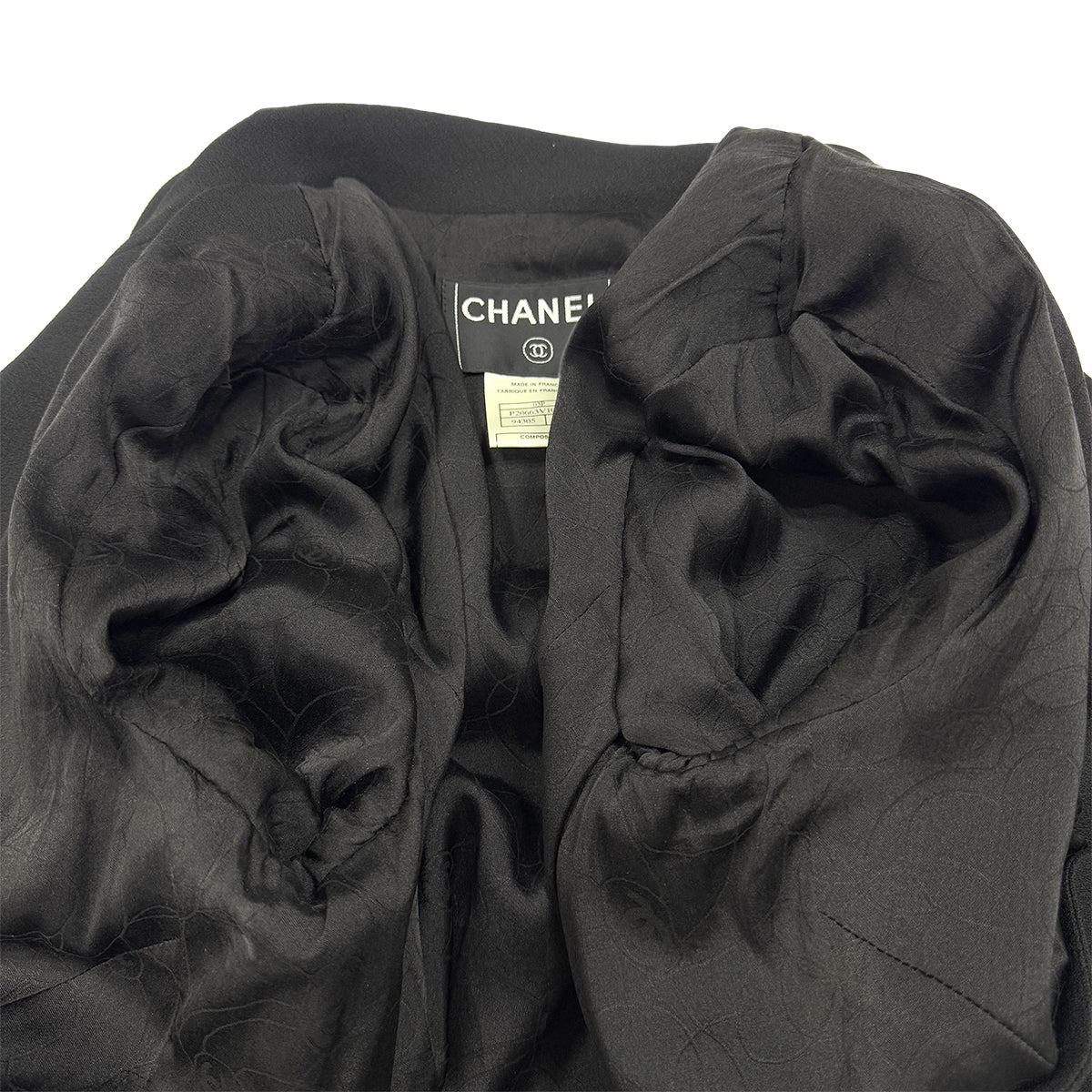 CHANEL VINTAGE DOUBLE BREASTED TAILORED JACKET BLACK ACETATE 42 03P RTW 90287079