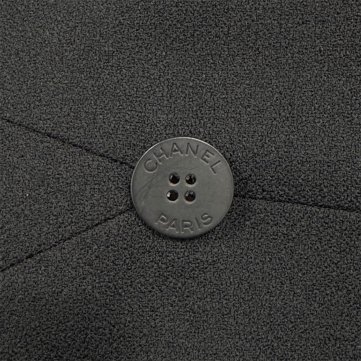 CHANEL VINTAGE DOUBLE BREASTED TAILORED JACKET BLACK ACETATE 42 03P RTW 90287079