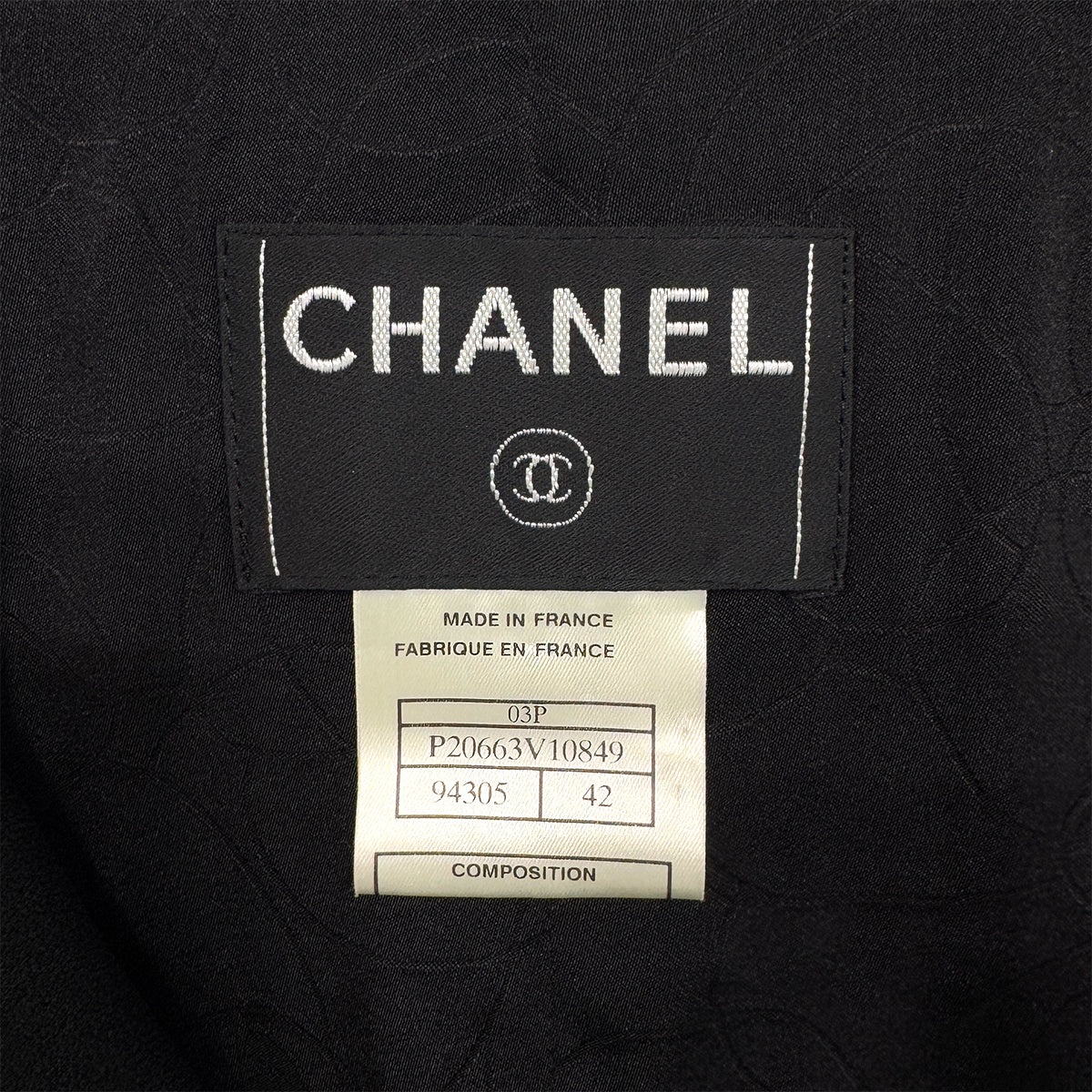 CHANEL VINTAGE DOUBLE BREASTED TAILORED JACKET BLACK ACETATE 42 03P RTW 90287079