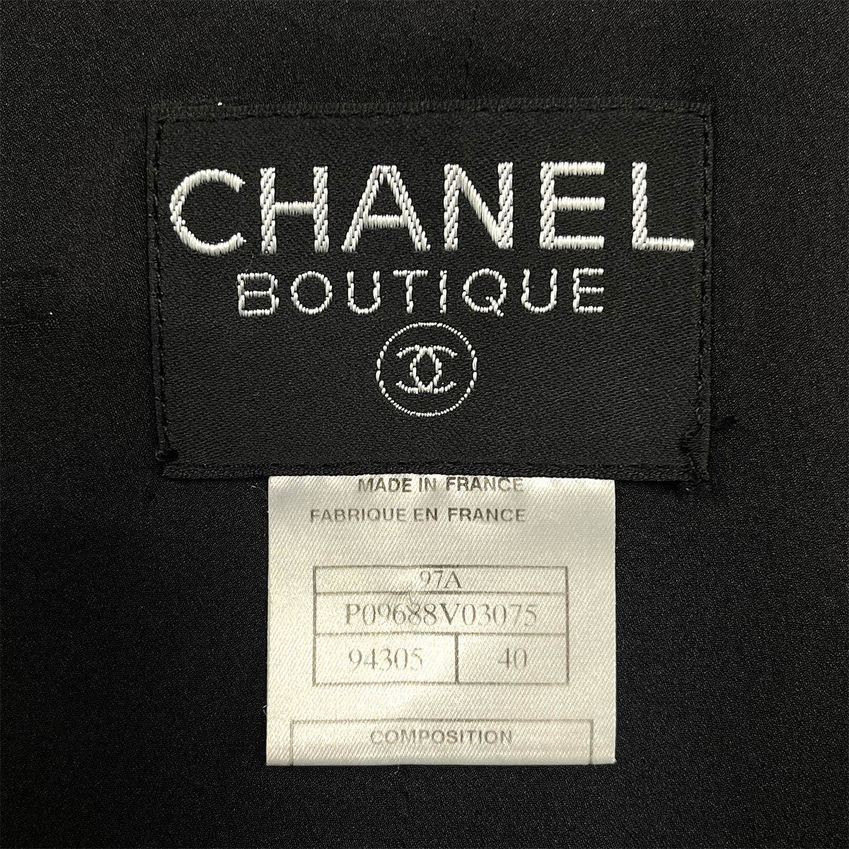 CHANEL VINTAGE COCO BUTTON JACKET BLACK WOOL 40 97A RTW 90287081