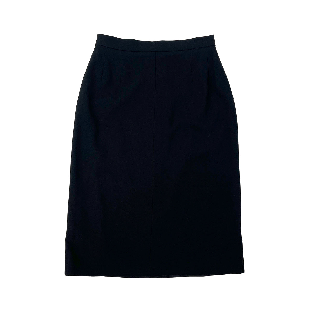 CHANEL VINTAGE COCOMARK CHAIN BELT JACKET COCO BUTTON SKIRT SET BLACK WOOL 34 98P RTW 90287085