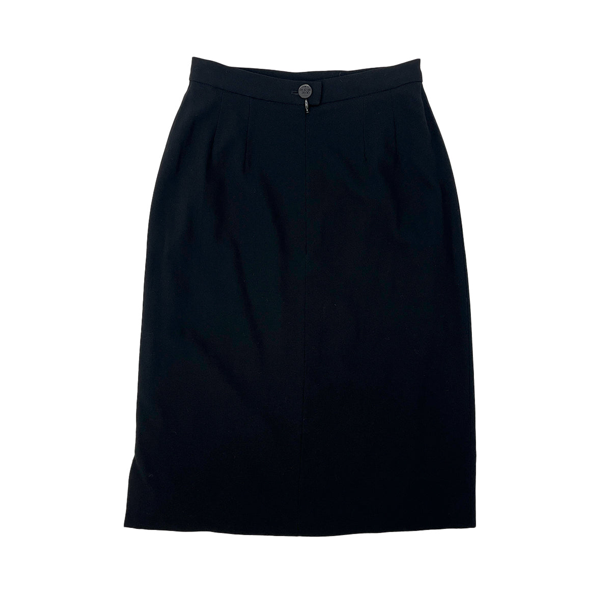 CHANEL VINTAGE COCOMARK CHAIN BELT JACKET COCO BUTTON SKIRT SET BLACK WOOL 34 98P RTW 90287085